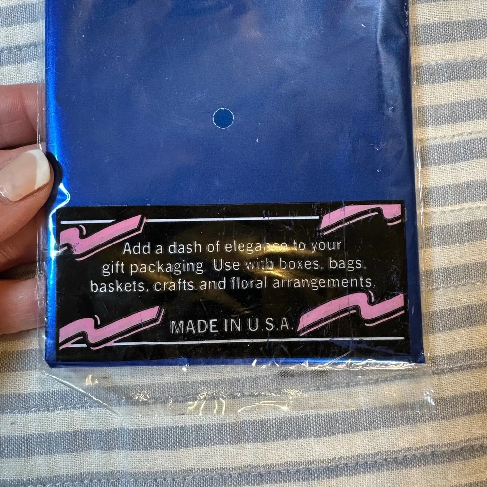 Vintage Beistle Gleam'n Wrap & Bleyer Sparkle Metallic Tissue Paper Blue Silver‎